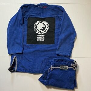 Tatami Fightwear Comp SRS Renzo Gracie Jiu Jitsu MMA Blue Gi 2PC Uniform Set